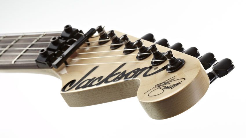 Adrian Smith's seal of approval is stamped on the end of the headstock