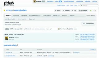 A typical GitHub page for your project once you've pushed it back up to the server, ready to share with the world