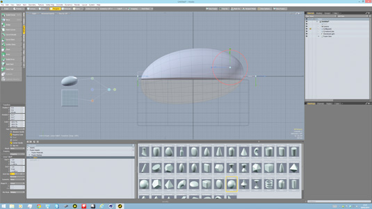 Add another Qbic sphere and then drag it from the item list onto your mesh object