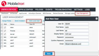 The MobileIron MDM interface