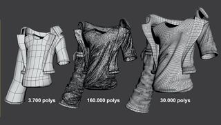 The Standard, Move, Smooth and ClayBuildup tools in ZBrush are used to detail the robot's clothes