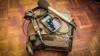 A radio reporter's kit bag