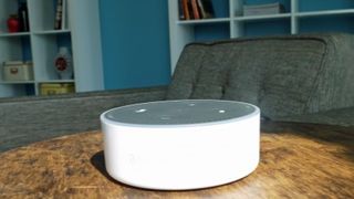 It's easy to control your Hue lights using an Amazon Echo speaker like the Dot, pictured above (Image Credit: Philips)