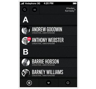 iPhone app designs: Blackbook