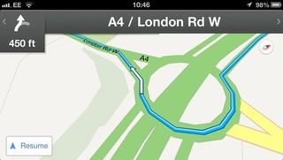 Google's turn by turn navigation is more minimalist but just as useful as Apple's prettier design.