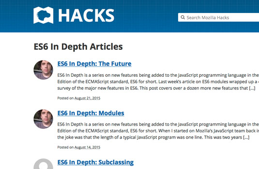 ES6: Mozilla Hacks