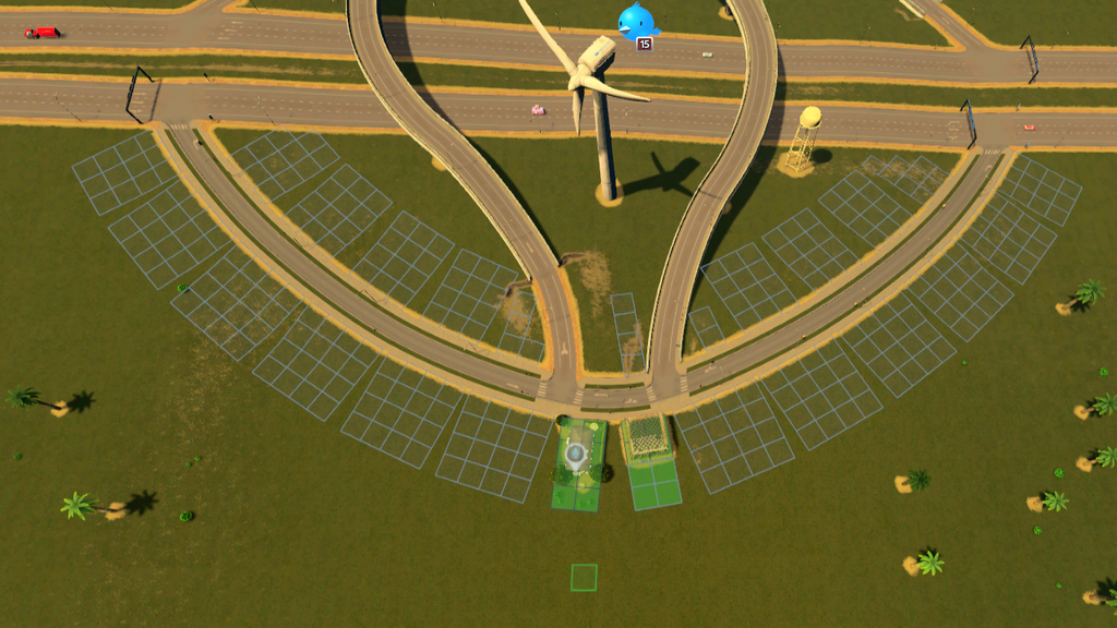 Building an entire city on a highway offramp in Cities Skylines PC