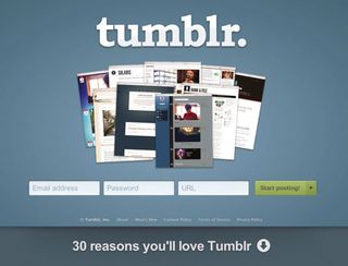 This is an older screenshot of Tumblr which shows the sign-up form using horizontally placed fields – an attempt to show visually how fast the form is to use.