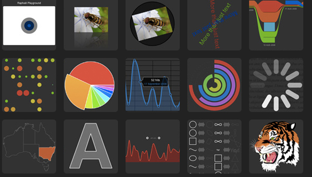 Raphal is a great way to create vector-based charts: slower than raster-based tools, but it's capable of complex results