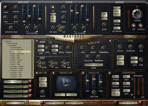 Your bass tone can be sculpted using familiar synth-style controls.