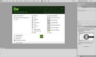 The Dreamweaver CS6 interface