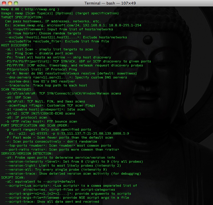 As seen in the movies: the command line Nmap interface