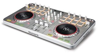 Mixtrack II's extensive layout of DJ controls includes automatic beat sync, hot cues, and looping