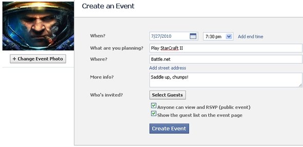StarCraft Facebook