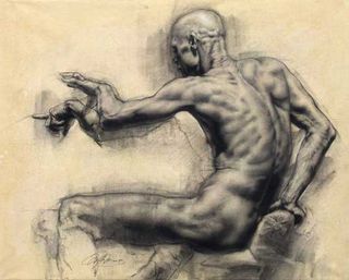 sketch of naked man