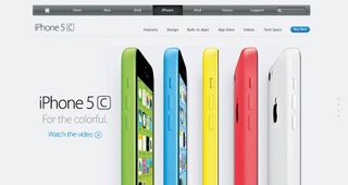 The page design for the new Apple iPhone 5C has great rhythm. As you load the page, you find that even the rate of scrolling is timed so you can take in each section