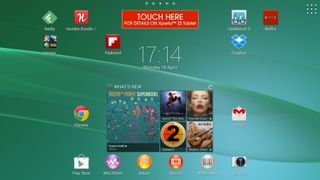 Sony Xperia Z2 Tablet homescreen