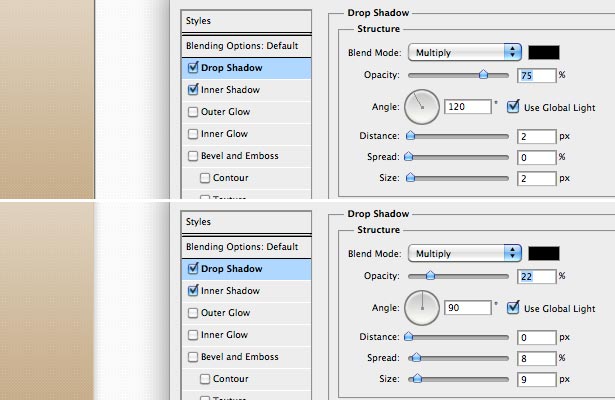 You'll know when you see a drop shadow whose settings haven't been touched. Work those settings every time
