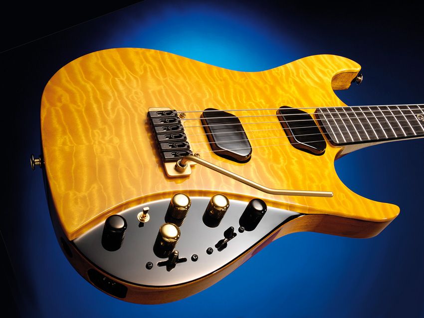 A quilted maple-topped beauty like this would be costly even without the Moog circuitry