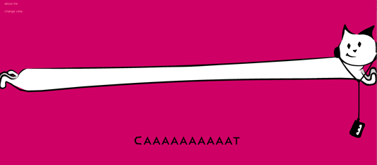The cat stretches to the width of the browser window