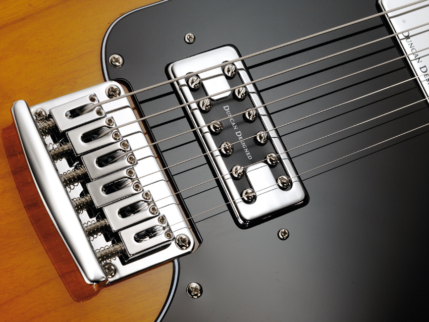 The Duncan Designed FG-101 bridge humbucker is very Grestch-y in tone.