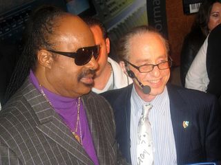 Stevie Wonder with Ray Kurzweil at NAMM 2010.