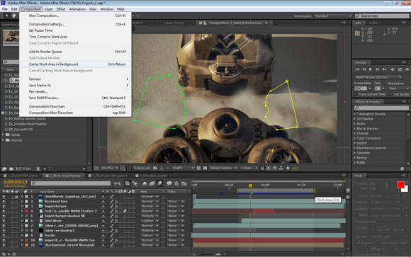 Adobe After Effects CS6: Work Area in Background