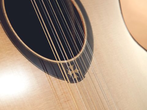 The 12-string T400J12CE boasts a warm tone both acoustically and plugged in.