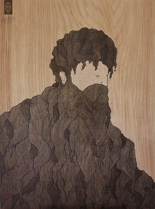 wooden illustrations
