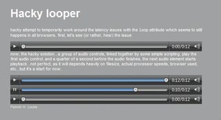 Patrick Lauke documents hacking a looping audio that doesn't have a small delay before looping