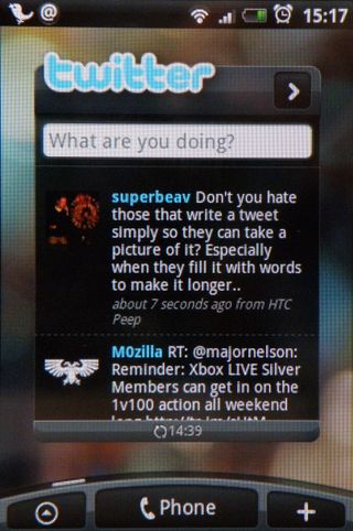 The htc hero twitter