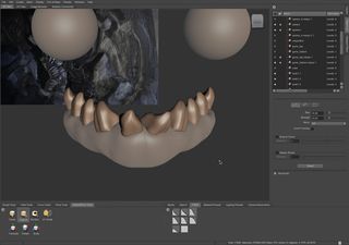 The gums are created from simple spheres and the teeth from cubes