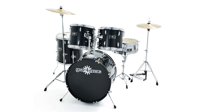 BDK-1 Full Size Starter Drum Kit by Gear4music, Black at Gear4music