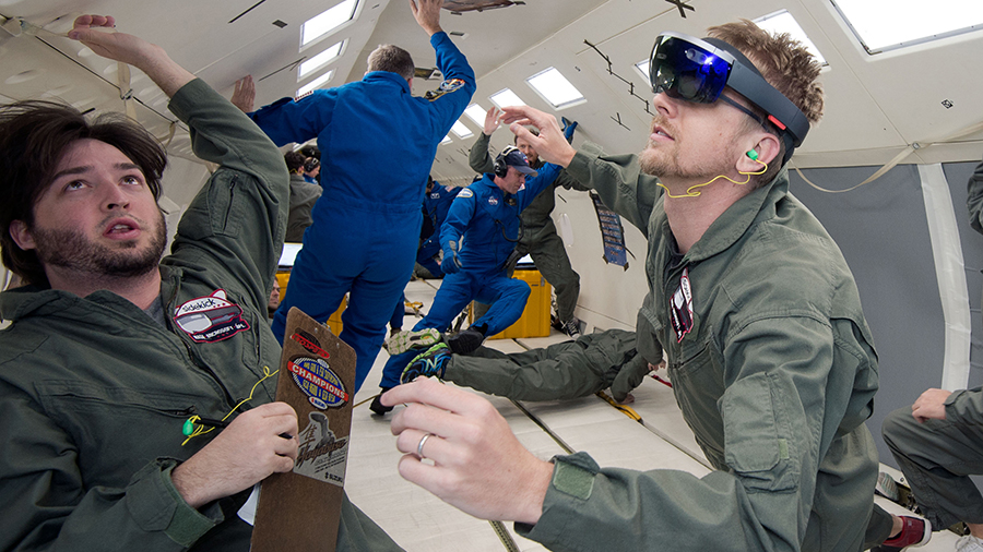 NASA astronauts and HoloLens