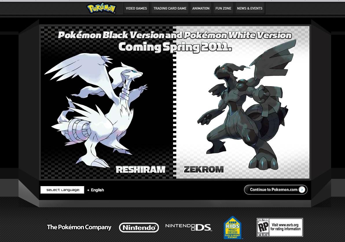 Pokémon Black and White (2011), DS Game