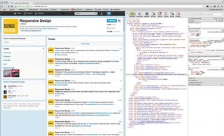 Figure D: Here the Responsive Design Twitter page has been made fluid with the Chrome inspector