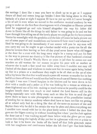 One part of James Joyce's Ulysess has no "speed bumps" in the topography, removing even punctuation and paragraphs. In theory, this should be the most readable text, right?