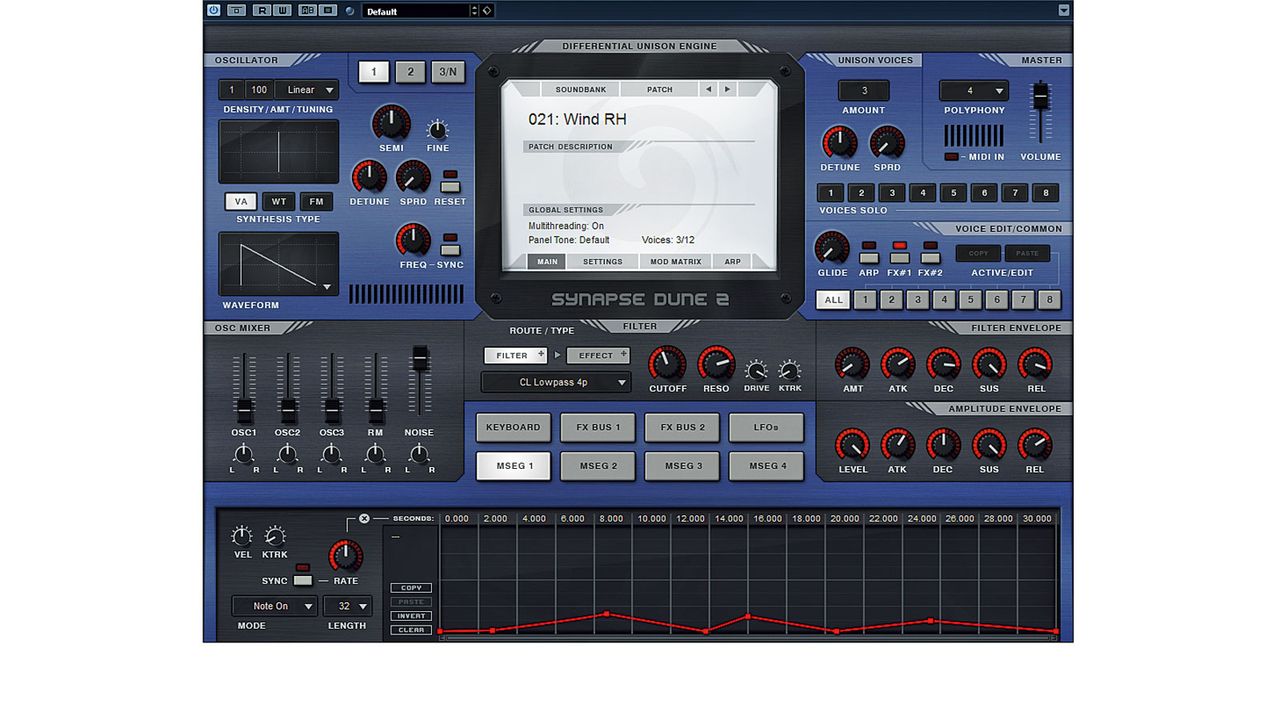 Multi-Stage Envelope Generators - that's the red noded line - are on hand for crafting custom modulations