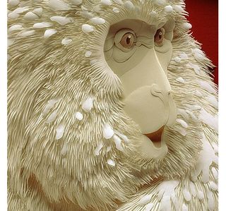 Calvin Nicholls Paper Art - baboon