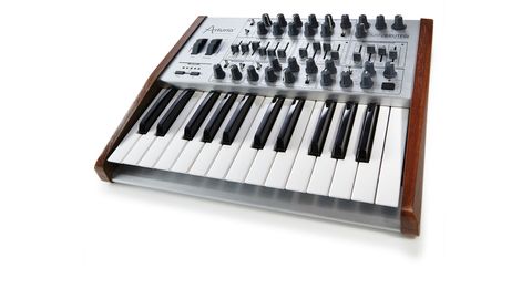 The most noticeable aspect of the new synth is its brushed aluminium front panel and wooden end cheeks