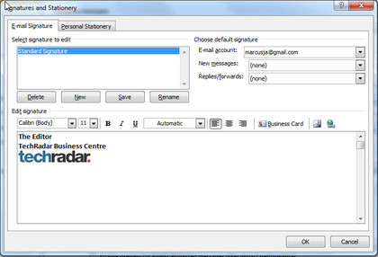 Adding a signature in Outlook 2010