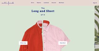 This fashion brand has fun with alternating serif and sans serif text