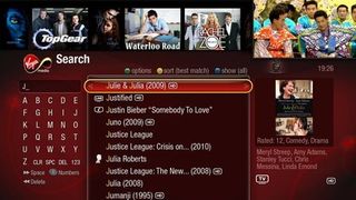 Virgin media tivo user interface - search