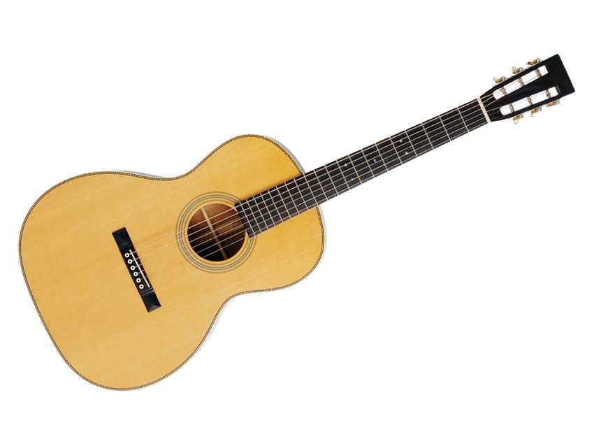 The guitar's tuners mimick those of a traditional Waverly.