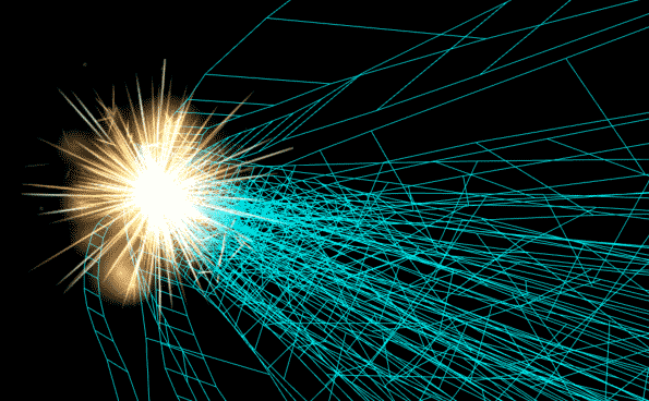 Wireframe view of the light trails