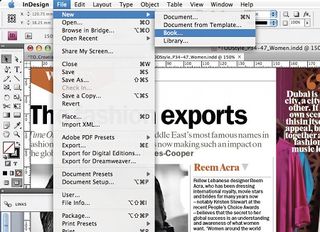Creating new book file, indesign,