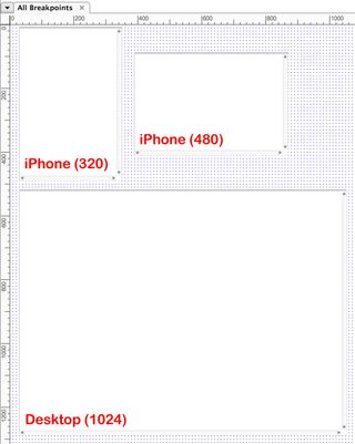 A 50% zoom showing each iFrame breakpoint