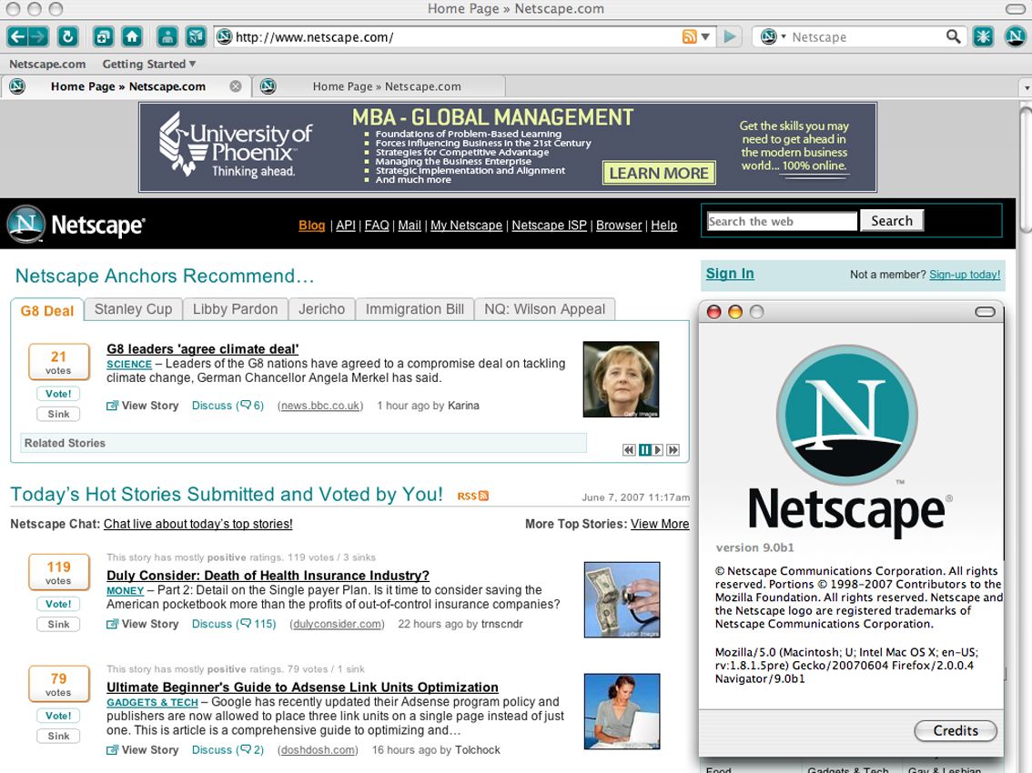 netscape navigator homepage