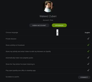 Spotify enables you to share your listening activity with friends automatically