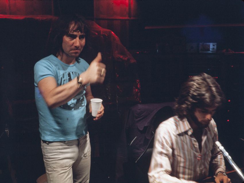 "Keith giving the thumbs-up to one of Roger's amazing vocal performances."